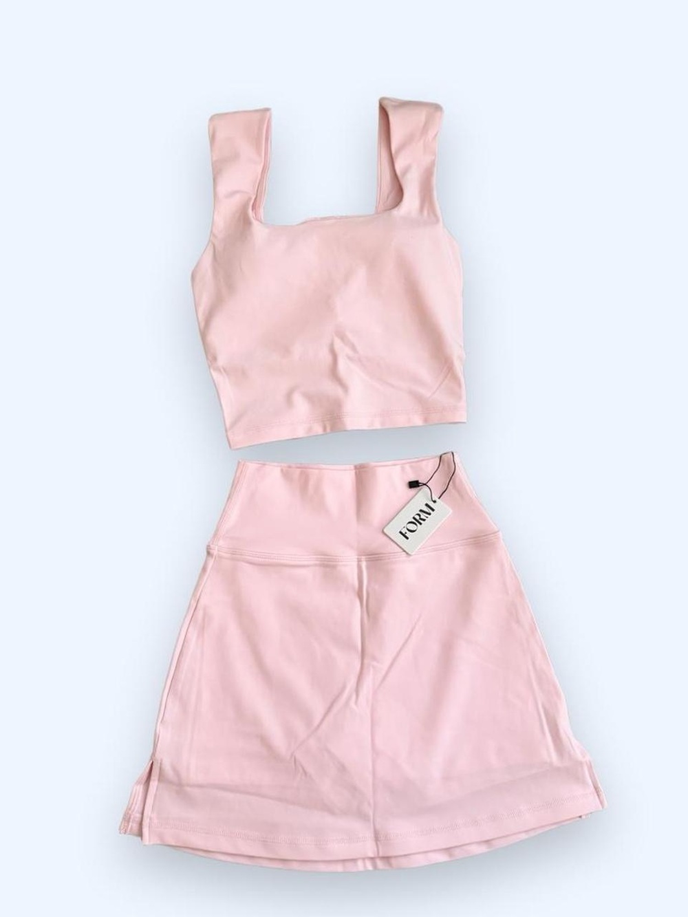 Light Pink Square-Neck Tank Top — Soft Pastel Crop
